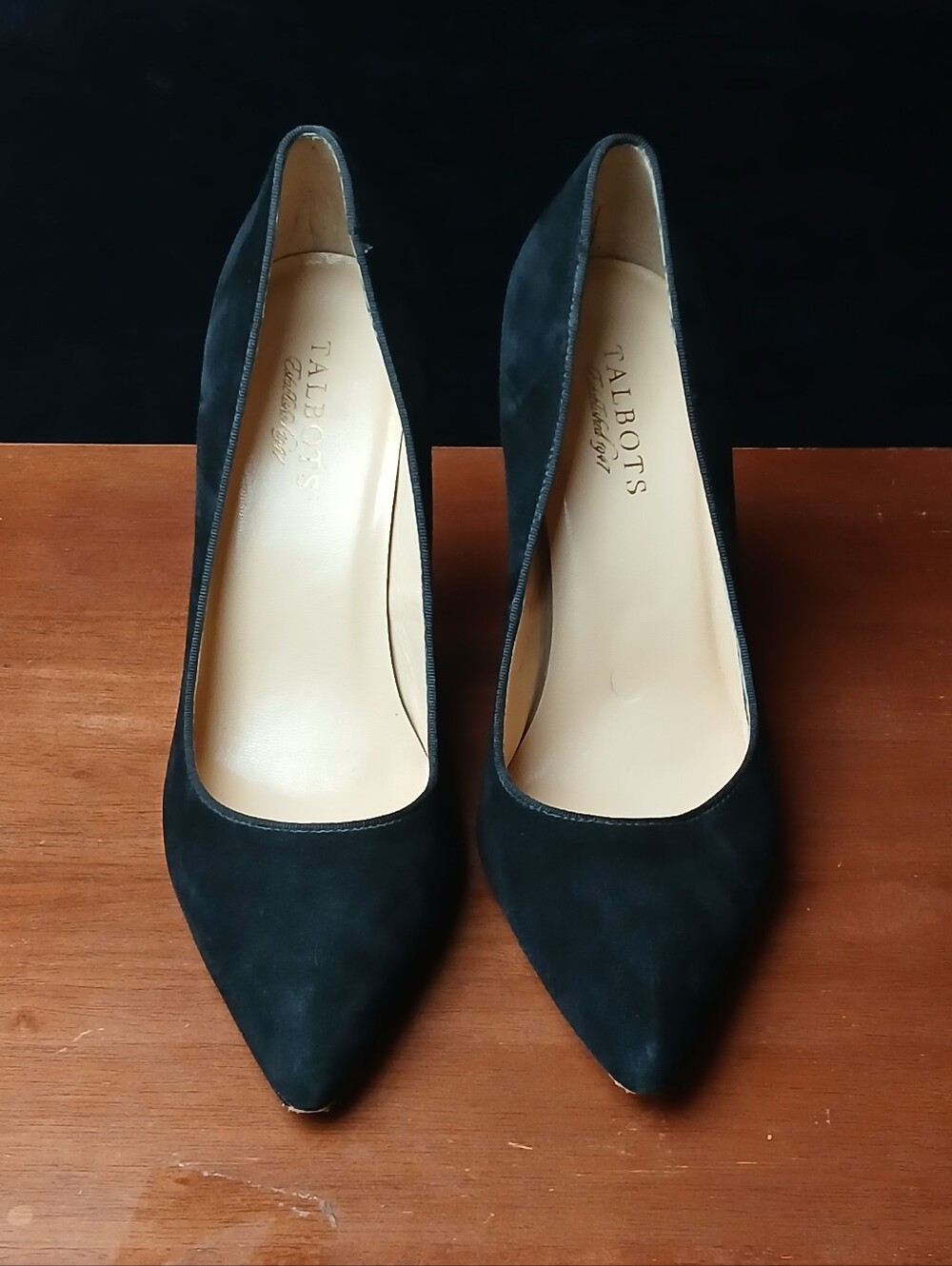 Talbots Black Suede / Genuine Leather Pointed Toe Pumps